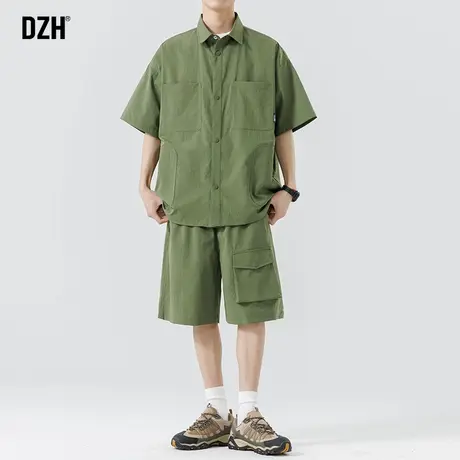男生休闲运动套装男夏季薄款速干衬衫短袖短裤2025新款一整套衣服商品大图