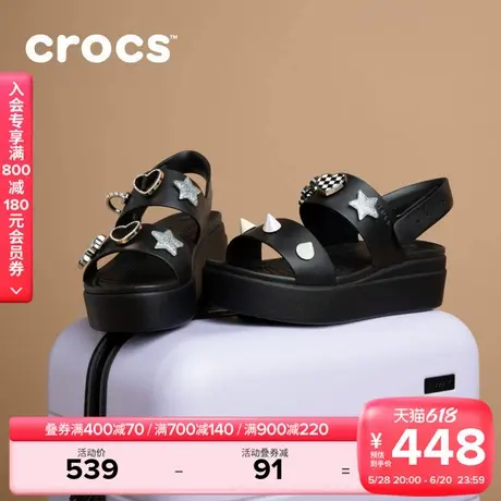 Crocs卡骆驰布鲁克林凉鞋4U户外坡跟鞋厚底女鞋|210676图片