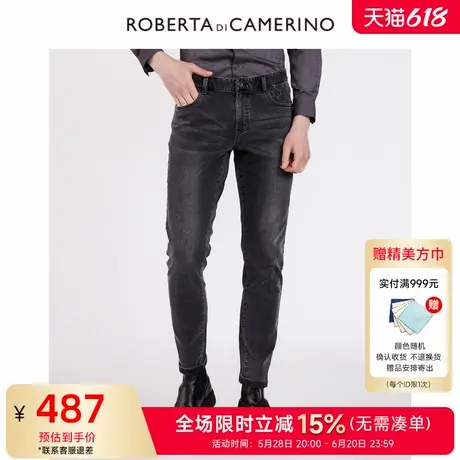 [棉]ROBERTA诺贝达男装男士牛仔裤夏季新款商务直筒休闲裤男商品大图
