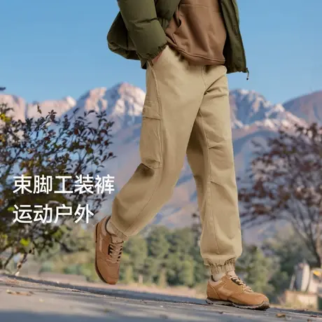 [商场同款]森马休闲裤男2024冬季新款工装裤户外运动驼色慢跑长裤图片