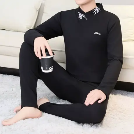 2025秋冬新款男士保暖内衣套装韩版潮流秋衣秋裤男装打底衫两件套商品大图