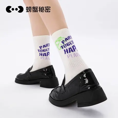 螃蟹秘密袜子女春夏新款可爱卡通抑菌长袜可爱运动中筒袜短袜棉袜商品大图