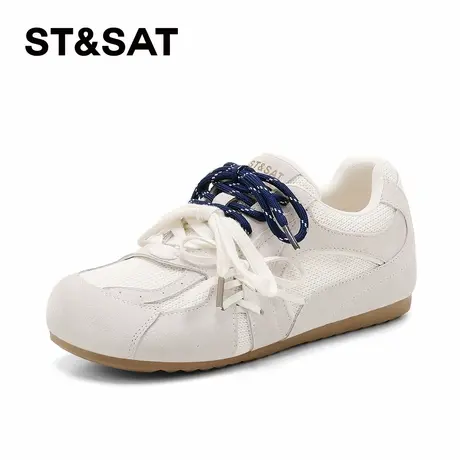 星期六拼色德训鞋2026年春季新款双鞋带阿甘鞋网面透气时尚休闲鞋商品大图