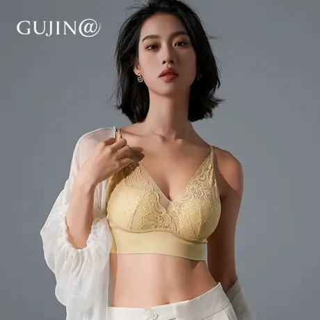 古今@法式性感轻薄蕾丝|无尺码吊带背心式内衣舒适无痕无钢圈文胸图片