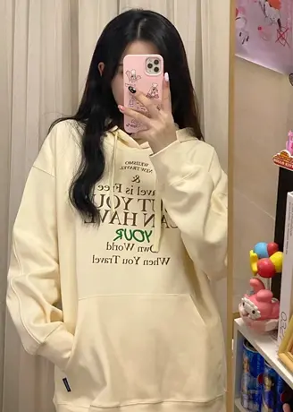 美式oversize连帽卫衣女春秋冬加绒宽松小个子潮牌欧美hiphop上衣图片