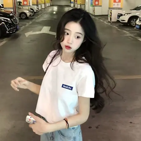 孕妇装加大码2023棉短袖t恤女上衣夏季薄款白色半袖打底衫商品大图