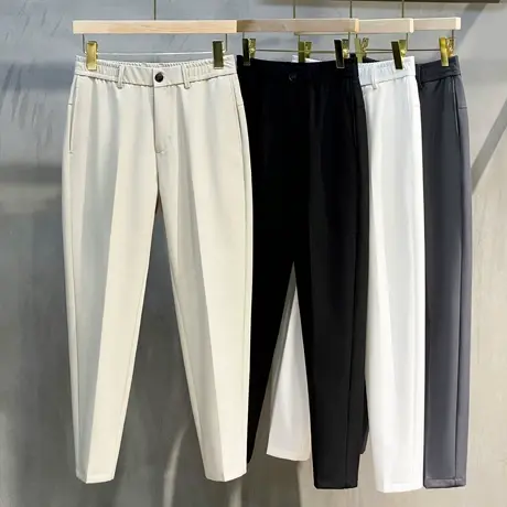 冰丝小西裤男士九分裤子夏季薄款商务正装直筒休闲裤男韩版潮流商品大图