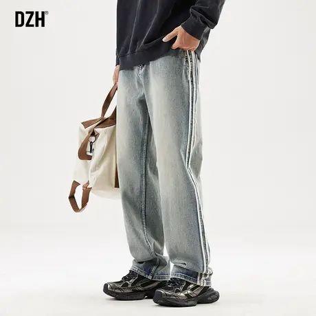 男士潮牌美式牛仔裤男直筒宽松2023新款秋季男裤休闲裤子男款长裤商品大图
