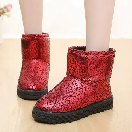 雪地靴女短筒棉靴加绒加厚保暖学生棉鞋户外防水冬靴工装靴滑雪鞋图片