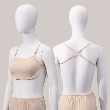 莫代尔露背抹胸一片式后背肩带交叉内衣裹胸薄夏挂脖文胸商品大图