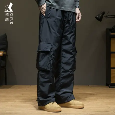 户外登山滑雪冲锋羽绒裤男防风防水冬季加厚伞兵裤大码机能工装裤商品大图