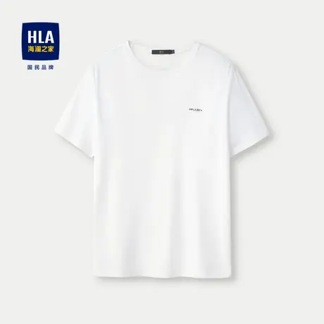 HLA/海澜之家2024短袖T恤春夏圆领柔韧舒适撞色印花细腻时尚短t男商品大图