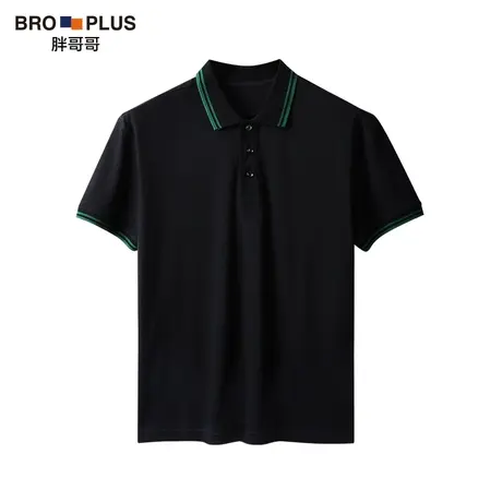 胖哥哥polo衫男宽松大码短袖夏季新款撞色翻领体恤加大胖子保罗衫图片