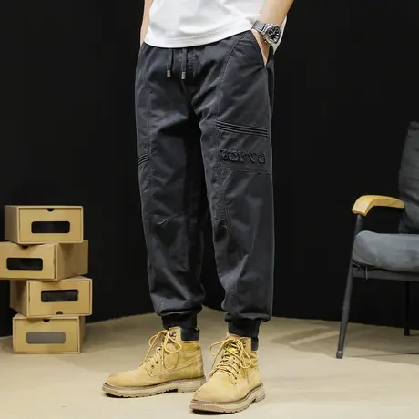 日系潮牌工装裤男2024新款春秋宽松哈伦男士休闲裤春季束脚裤子男商品大图