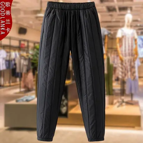 加肥加大码中老年妈妈冬季防水棉裤宽松加厚束脚保暖羽绒裤200斤商品大图