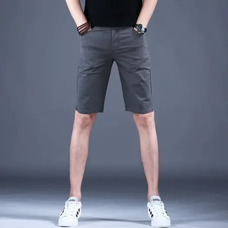 男士灰色五分裤休闲牛仔短裤男款2023新款弹力潮牌裤子男修身中裤商品大图