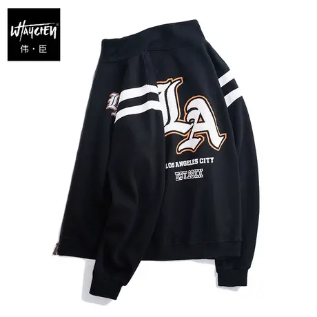 伟臣潮牌大码男装秋冬新品外套男胖子加肥加大宽松开衫肥佬夹克男商品大图