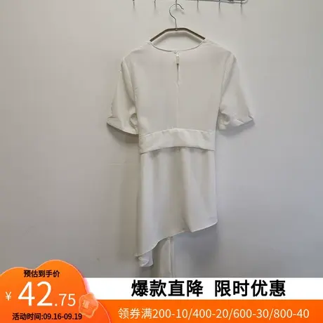 艾格2023春秋新款简约宽松白色上衣衬衫女士Y1726商品大图