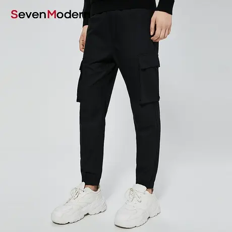 【清仓商场同款】柒牌奥莱男装潮流SevenModern休闲百搭束脚长裤商品大图