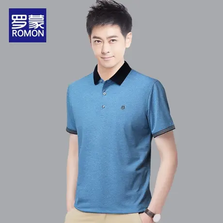 罗蒙男士t恤短袖上衣2021新款冰丝体恤衣服夏季半袖翻领polo衫男图片