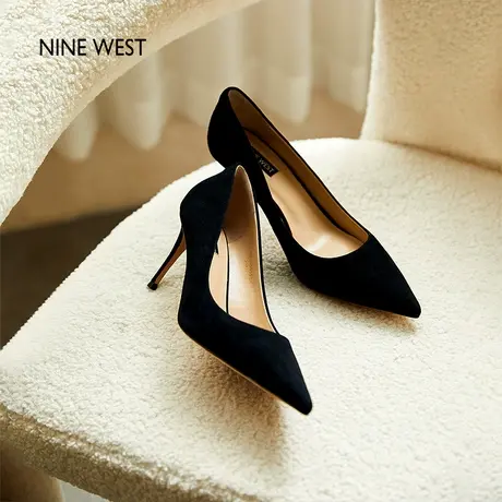 吴瑾言同款Nine West/玖熙高跟鞋尖头女浅口单鞋真皮细跟不累脚图片