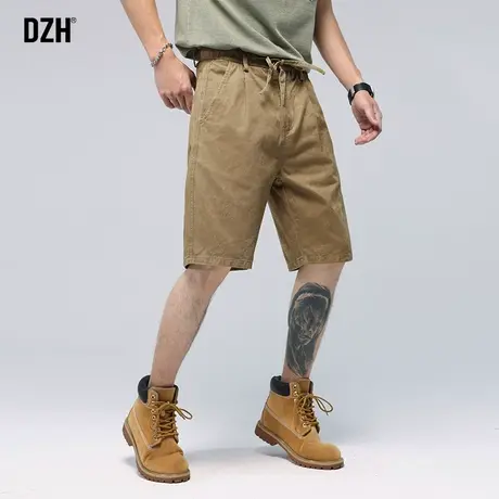 男士美式5分短裤男夏季薄款卡其色工装五分裤2023年新款大码男裤商品大图