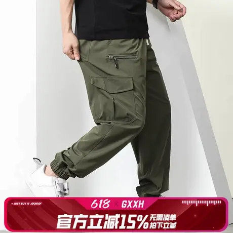 GxxH大码男装绿色工装裤男士宽松束脚裤美式夏季运动休闲裤子潮商品大图