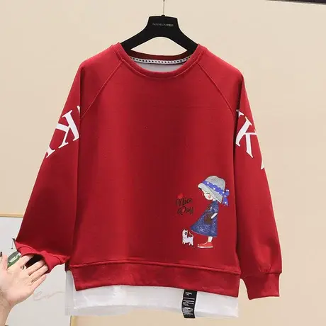 假两件卫衣女春秋季2023新款韩版宽松百搭长袖上衣洋气外套潮ins商品大图