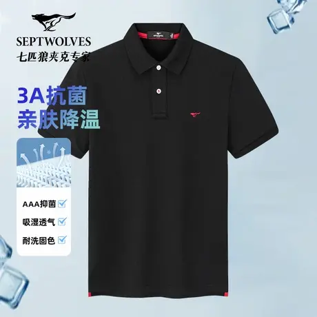 七匹狼翻领短袖t恤男款2025年夏季新款男士商务男装正品polo衫图片