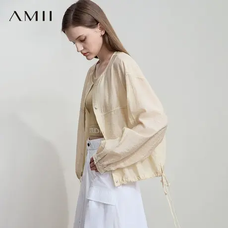 AMII【莱赛尔遮阳衫】25秋夏韩版简约休闲慵懒遮阳衫外套女秋夏图片