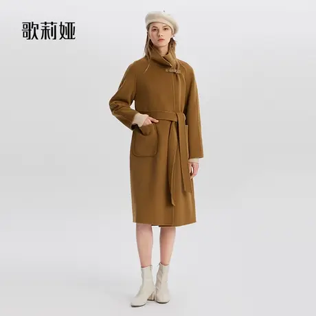 歌莉娅双面呢大衣女冬季新款高端流行全羊毛中长款外套1ADC6N160商品大图