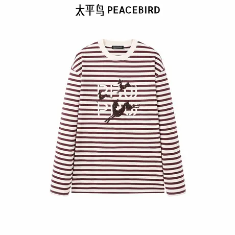 太平鸟年冬季新款条纹长袖T恤A1CPE4549图片