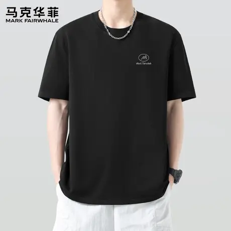 马克华菲男士短袖t恤纯棉夏季薄款2025新款男生圆领上衣三防男装X图片