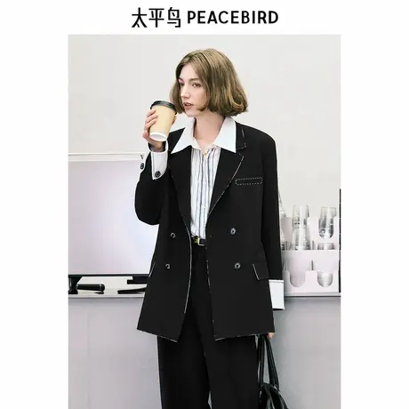 【商场同款】太平鸟女装年秋季新款品质感廓形西装A1BAE3362商品大图