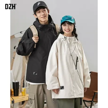 男士户外冲锋衣男高级感潮牌防风工装外套男款秋季2023新款登山服商品大图