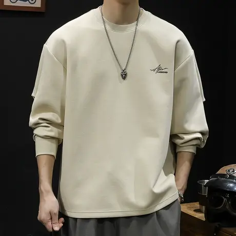 潮牌卫衣男秋冬款圆领男款重磅衣服秋季2023新款长袖大码设计师款商品大图