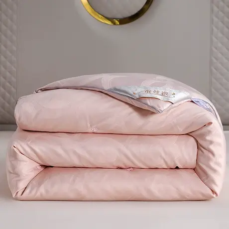 恒源祥升级款100%桑蚕丝被春秋被加厚保暖冬被四季通用双人粉色被商品大图