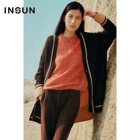 恩裳商场同款2022冬季微透视觉感趣味俏皮休闲百搭羊毛毛织衫图片