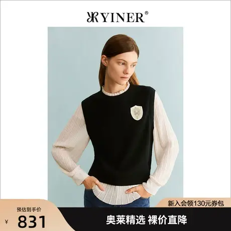 YINER音儿商场同款女装2023秋季新款毛针织衫8C63306646商品大图