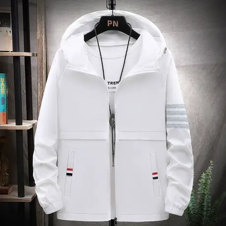 工装夹克外套男款防晒衣夏季冰丝透气连帽上衣户外运动男士防晒服商品大图