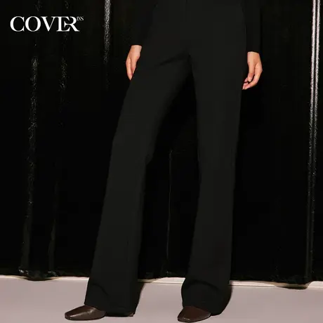 COVER冬季斜纹底复合羊毛微喇裤图片