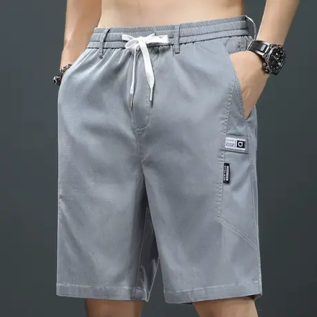 莱赛尔天丝休闲牛仔短裤男士宽松外穿夏季薄款潮牌五分中裤子马裤商品大图