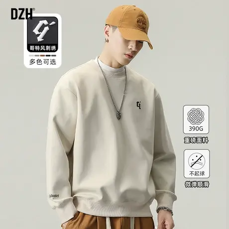 男士重磅卫衣男美式圆领秋季潮牌男装2024新款长袖哥特风上衣春装商品大图