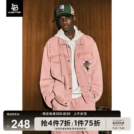 Lilbetter牛仔外套男2024新款上衣欧美街头刺绣夹克秋冬款褂子潮商品大图