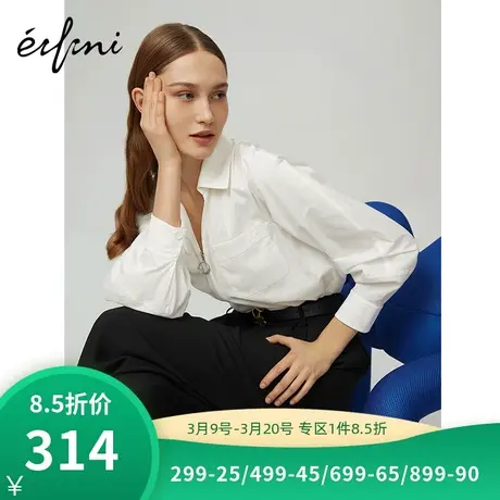 商场同款伊芙丽2021新款宽松显瘦韩版短外套女休闲上衣1B3210531商品大图