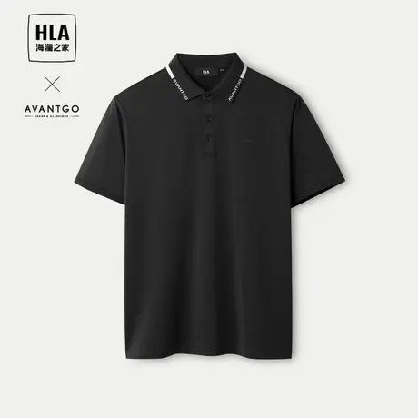 HLA/海澜之家轻商务经典系列短袖POLO衫24春夏新含桑蚕丝上衣男商品大图