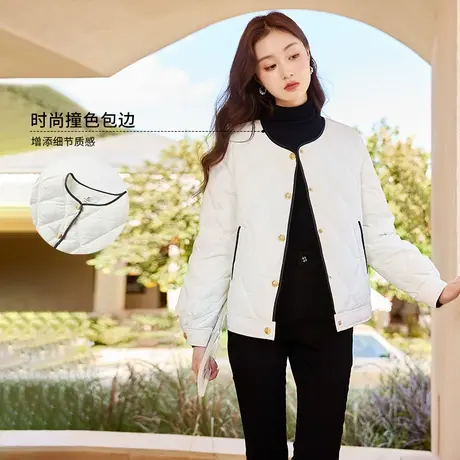 【千金风专场】香影小香风轻薄羽绒服女短款2023冬季新款白鸭绒商品大图