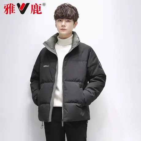 雅鹿面包服羽绒服男冬季加厚短款2024新款青少年时尚休闲保暖外套图片
