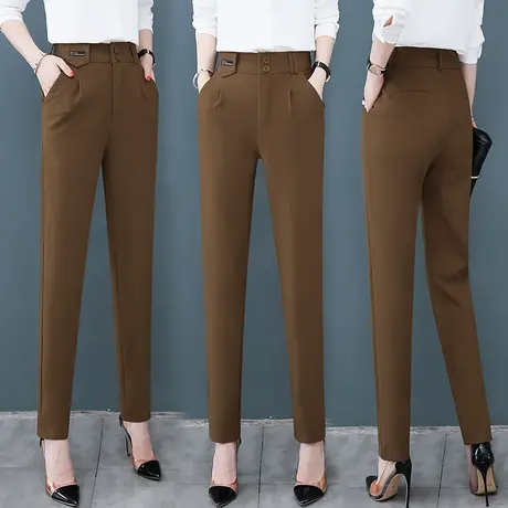 西装女裤春夏2023年新款时尚职业高腰休闲裤子直筒百搭显瘦哈伦裤图片