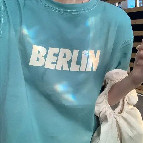 2023年夏新款短袖圆领白色t恤宽松上衣设计感打底衫女内搭夏季商品大图